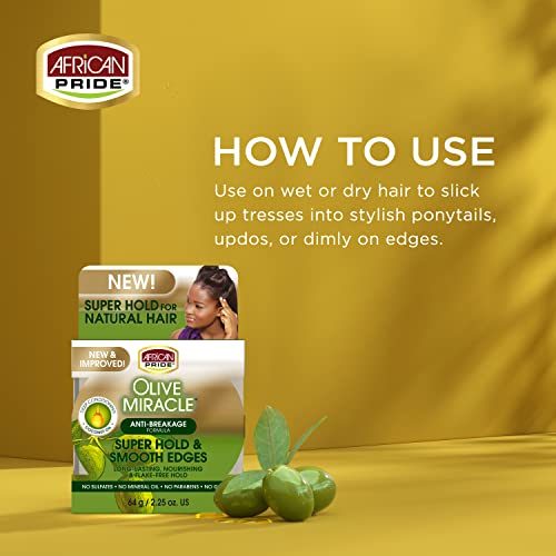 African Pride Olive Miracle Silky Smooth Edges, Coconut - 3 Pack (2.25oz)