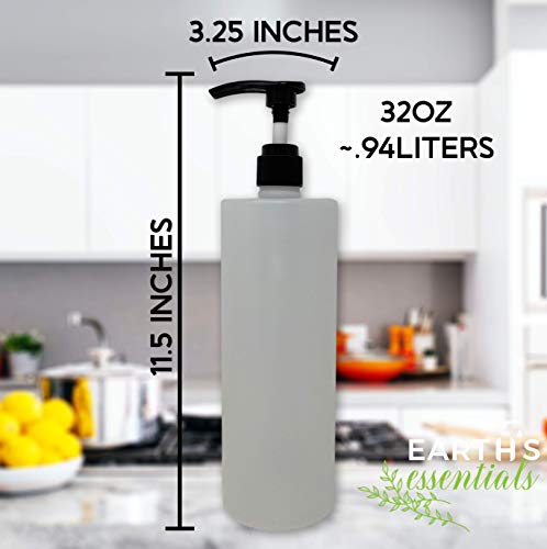 32oz Refillable Pump Bottles for Soap & Shampoo - 2 Pack