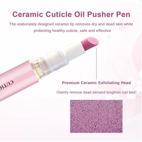 Ceramic Cuticle Pusher & Oil Pen Set for Nail Care