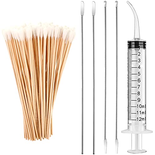 Tonsil Stone Removal Set - 4 Stainless Steel Tools & 100 Swabs