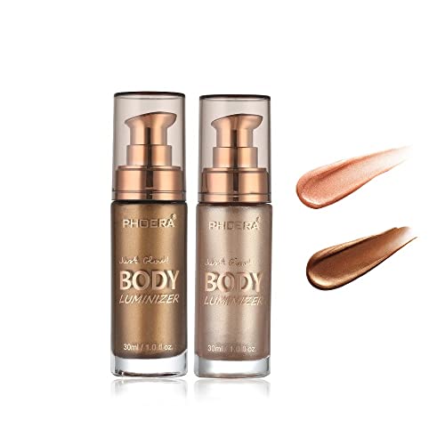 HuaQing 2 Pack Body Luminizer Set - Rose Gold & Glistering Bronze Waterproof Glow