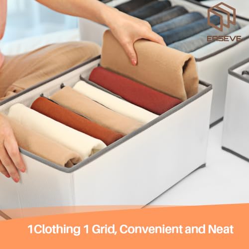 Large 7-Grid Closet Organizers with Dividers for Clothing