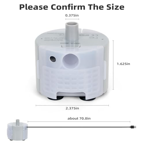 Ultra-Quiet Replacement Pump for Stainless Steel Cat Water Fountains