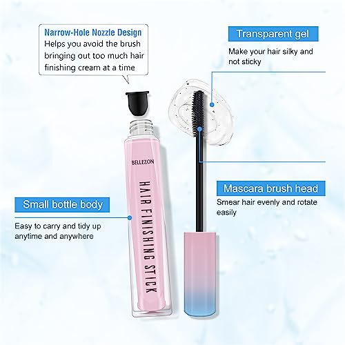 FUNAN Hair Finishing Stick 0.53 Fl Oz Pack of 3 for Taming Flyaways, Pink