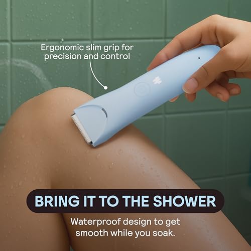 MERIDIAN Slimmer Trimmer ? Electric Bikini Line & Pubic Hair Trimmer for Women, Body Hair Groomer for Intimate Areas, Legs & Underarms, Waterproof & Rechargeable, Sky