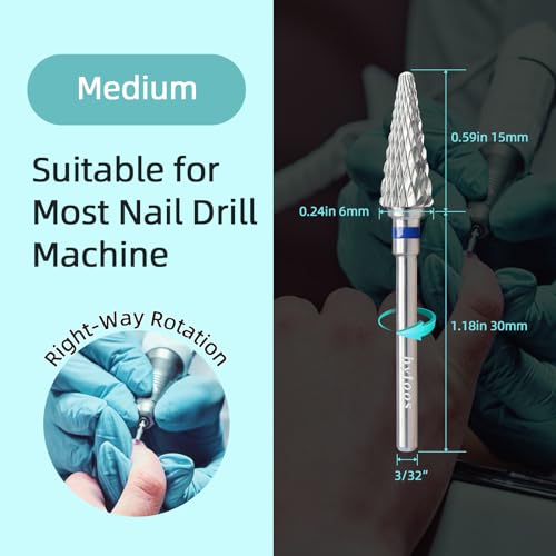 Hytoos Cone Nail Drill Bit - Right-Handed Medium D4S 15mm Taper