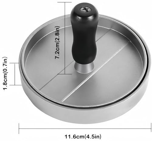 4.5" Non-Stick Burger Press with 100 Patty Papers for Grilling