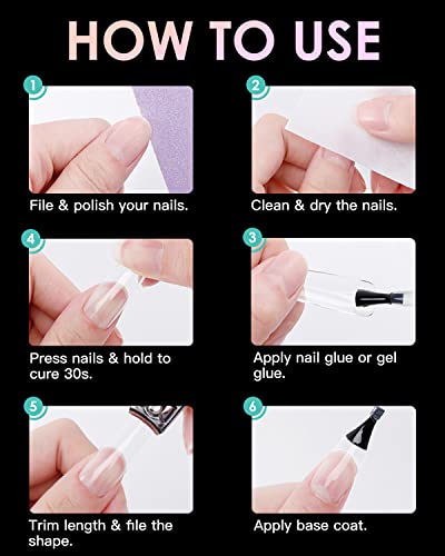 BORNBYME Medium Stiletto Soft Gel Nail Tips - 120 PCS Full Cover