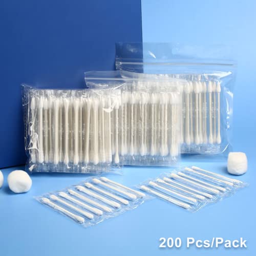 Individually Wrapped Cotton Swabs - 200 Count Double Tipped