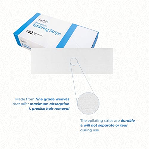 ForPro 500 Count Non-Woven Epilating Wax Strips 3x9 Inches, Tear-Resistant - Professional Hair Removal Supplies