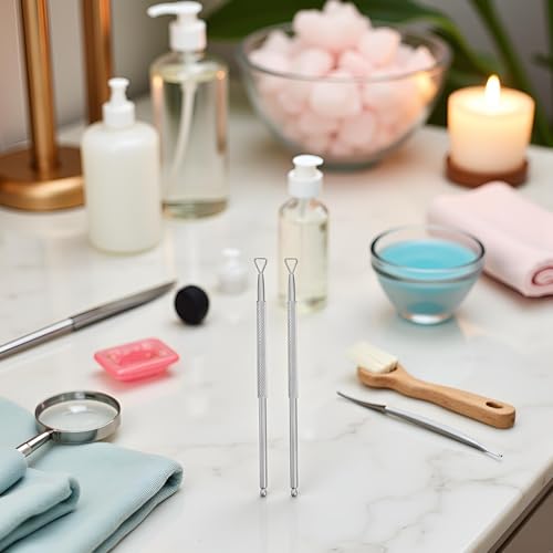 Stainless Steel Cuticle Pusher Set - 2 Professional Nail Care Tools