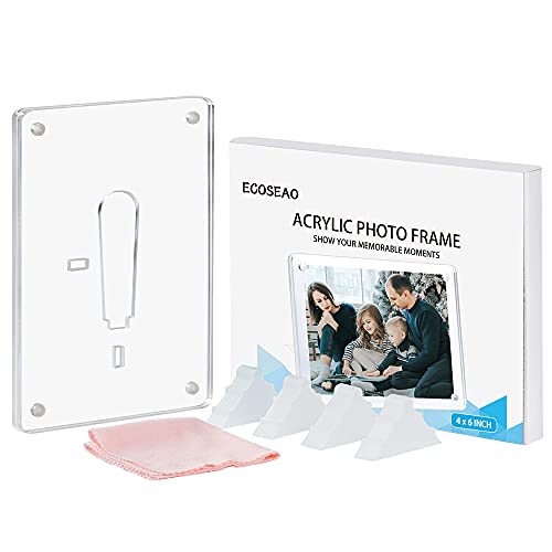 ECOSEAO Minimalist Acrylic Photo Frame 6x8 - Horizontal & Vertical Display