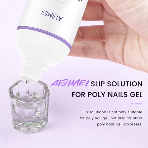 AIJIMEI Poly Gel Nail Slip Solution Set - 2 x 120ml Cleanser & Tools