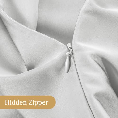 INFIIXSO King Size Mulberry Silk Pillowcase - Light Grey, Soft & Cooling