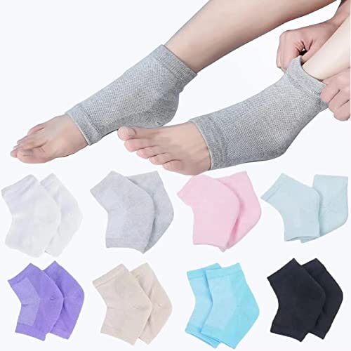 YSAFAI 8 Pairs Toeless Moisturizing Socks for Cracked Heels
