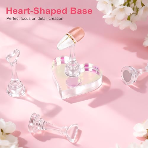 Magnetic Nail Stand Set for Press On Nails - Heart Shaped Holder