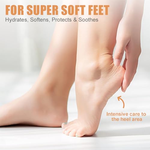 Baorder 2-Pack Peach & Honey Foot Cream Set - Hydrating Heel Balm for Dry Cracked Skin, Men & Women