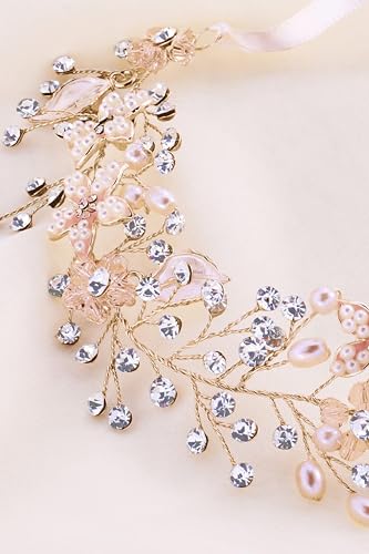 Coucoland Flower Girl Fairy Headpiece - Style2 Gold Crystal Tiara