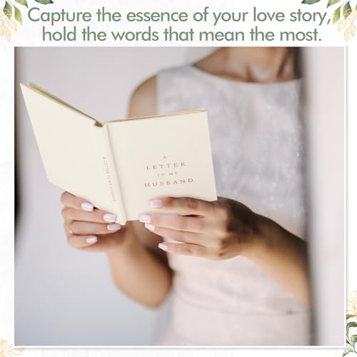 Elegant Set of 2 Wedding Vow Books for Bride & Groom - Gold Foil