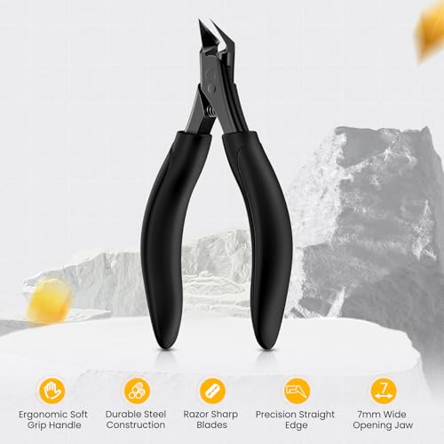 BEZOX Toenail Clippers for Thick Nails with Long Soft Grip Handle