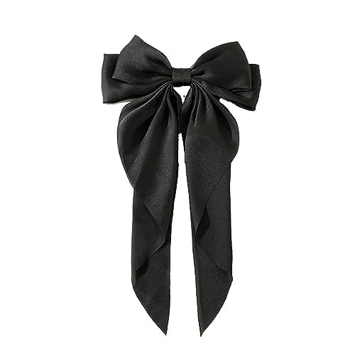 Big Satin Bow Hair Clips for Women & Girls, French Style Knot Barrettes