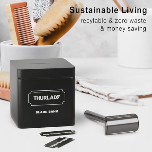 THURLADY Gun Black Safety Razor - Eco-Friendly Metal Double Edge Razor