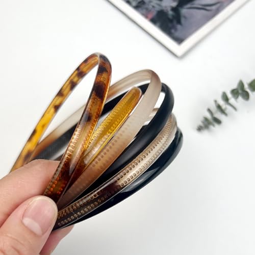 6-Pack Multi-Color Skinny Headbands for Women & Girls