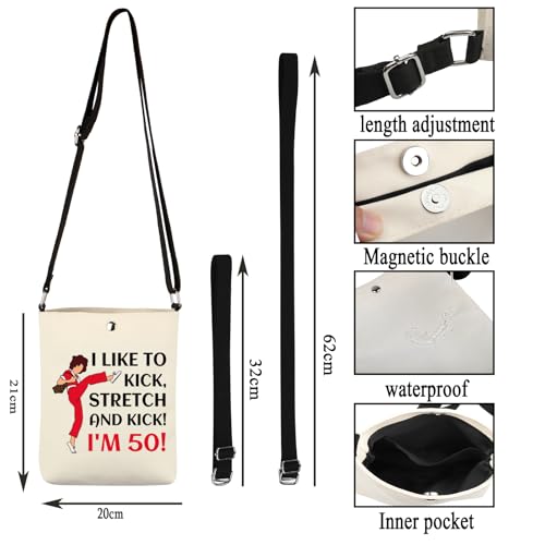 Funny Gift Makeup Bag - I Like To Kick I'm 50 X - Cosmetic & Travel Organizer