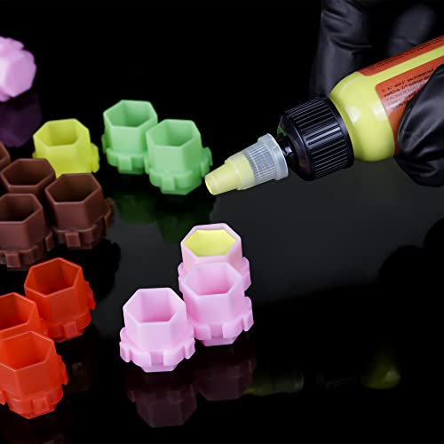Linetion Honeycomb Tattoo Ink Caps - 200pcs Spliceable Anti-Rollover Cups