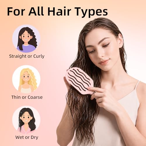 RHOS Curved Vented Detangling Hair Brush - Anti-Static Blow Dry Brush