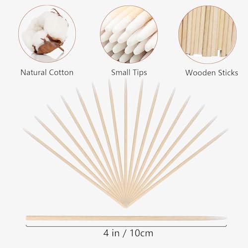 1300PCS Microblading Cotton Swabs with Wooden Sticks, Precision Pointed Tips, Bulk Pack for Makeup & Cleaning