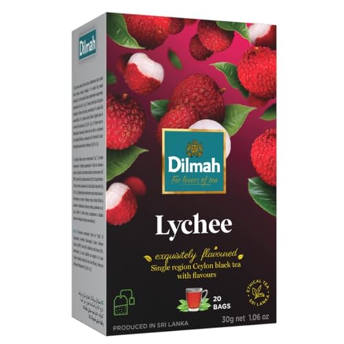 Dilmah Lychee Black Ceylon Tea - 20 Individually Wrapped Bags
