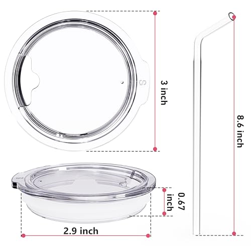 LUVCOSY Reusable Mason Jar Lids with Glass Straw Hole - 2-Pack