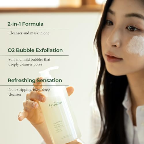 Fraijour Herb Wormwood O₂ Mask Pack - Exfoliating Bubble Mask for Oily & Acne-Prone Skin, 10.1 fl. oz.