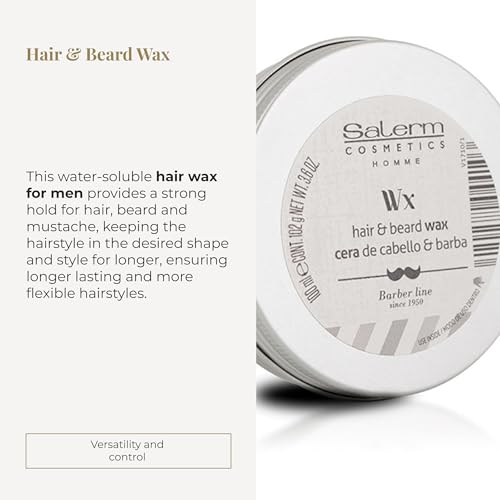 Salerm Men's Hair Wax - Strong Hold, Medium Shine, Hydrating Formula, 100ml