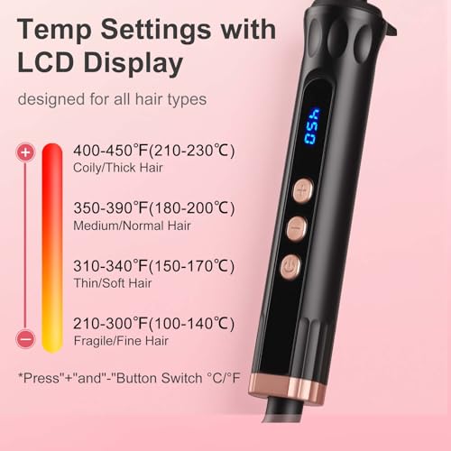 YEGUBEGU Tapered Curling Wand Iron 0.5-1 Inch for All Hair Types