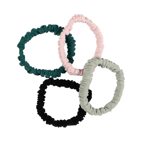 Goody Sport Ouchless Thin Scrunchies - 4 Pack, Sweat-Wicking Hair Ties