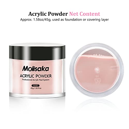 Molisaka Nude Acrylic Powder for French Nail Art - 1.58oz