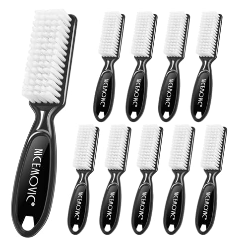 10 Pcs Nail Brush Set for Manicure and Cleaning - Black