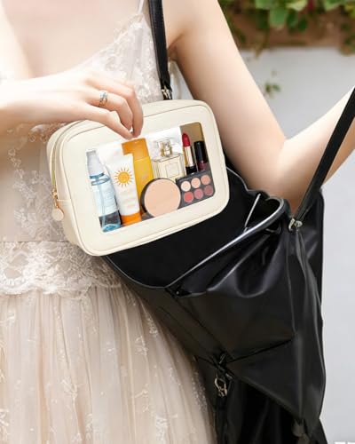 White Clear Makeup Bags - 3 Pack Travel Toiletry Organizer