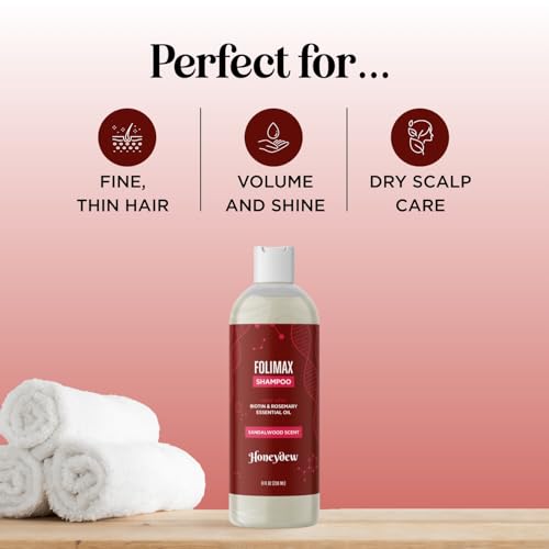HONEYDEW Folimax Biotin Shampoo for Thinning Hair - Sandalwood, 8 Count