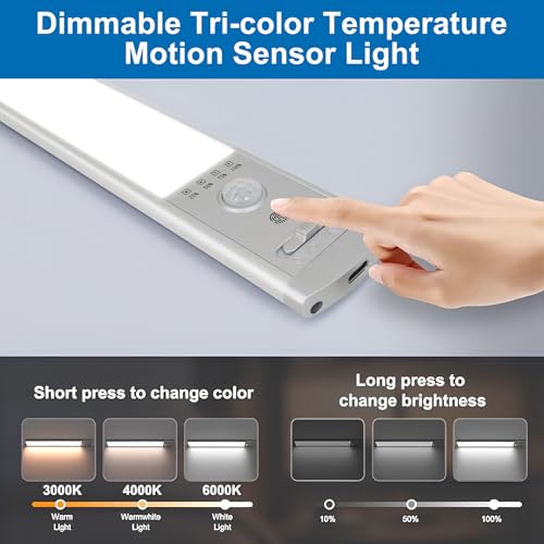 10-Inch Rechargeable Under Cabinet Lighting with Motion Sensor - 2 Pack