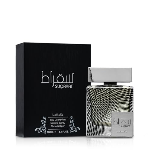 Lattafa Suqraat Eau de Parfum for Men - Long-Lasting Aromatic Woody Fragrance, 3.4 oz