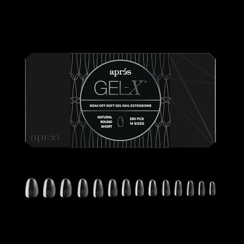Aprés Gel-X Nail Tips - Natural Round Short, 280-Count Box