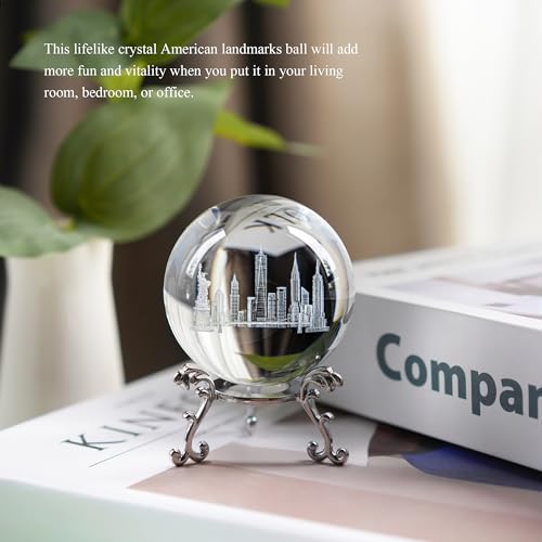 Statue of Liberty Crystal Ball - 2.3in K9 Glass Souvenir