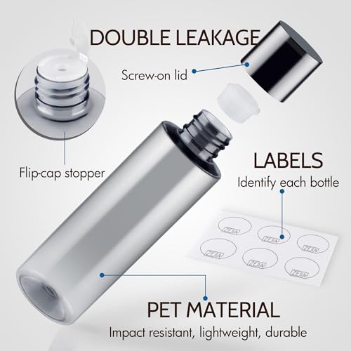 150ML Travel Size Toiletries Bottles - 3 Pack Leak Proof Set