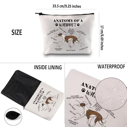 Anatomy Of Whippet Makeup Bag - Funny Gift for Dog Lovers