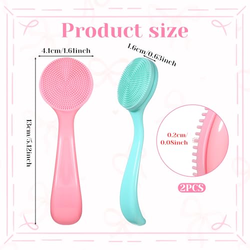 2-Pack Silicone Facial Cleansing Brush Set - Exfoliating Scrubbers