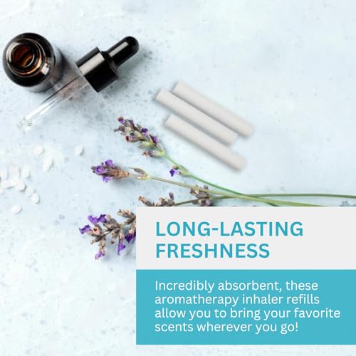 Fiber Wick Essential Oil Inhaler Refills - 24 Pack for Aromatherapy