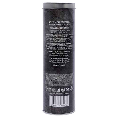 Cuba Black EDT Spray for Men by Fragluxe - 3.3 Ounce